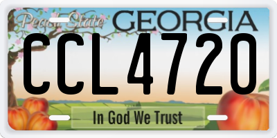 GA license plate CCL4720