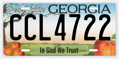 GA license plate CCL4722