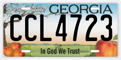 GA license plate CCL4723