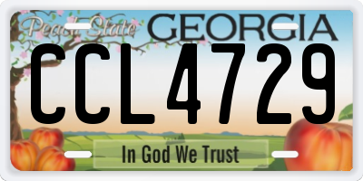 GA license plate CCL4729