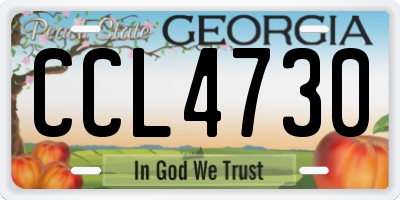 GA license plate CCL4730