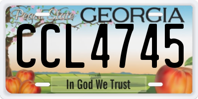 GA license plate CCL4745