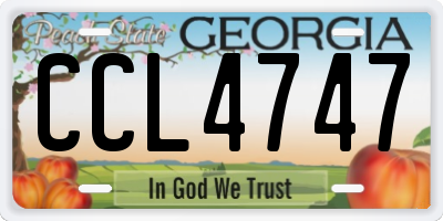 GA license plate CCL4747