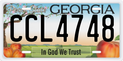GA license plate CCL4748