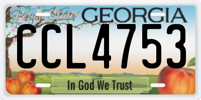 GA license plate CCL4753
