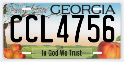 GA license plate CCL4756