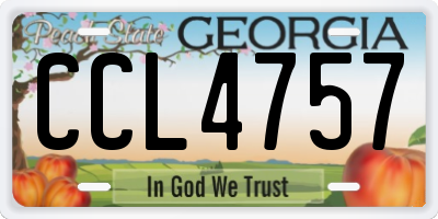 GA license plate CCL4757