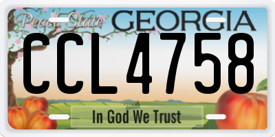 GA license plate CCL4758