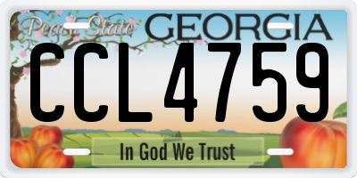 GA license plate CCL4759