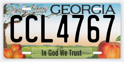 GA license plate CCL4767