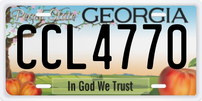 GA license plate CCL4770