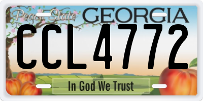 GA license plate CCL4772