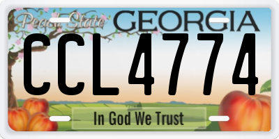 GA license plate CCL4774