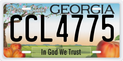 GA license plate CCL4775