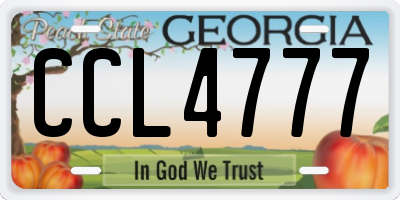 GA license plate CCL4777
