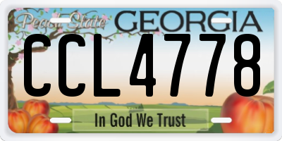GA license plate CCL4778