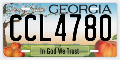 GA license plate CCL4780