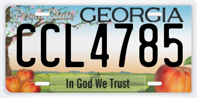 GA license plate CCL4785