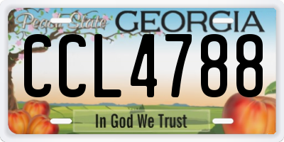 GA license plate CCL4788
