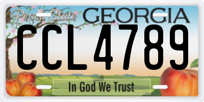 GA license plate CCL4789