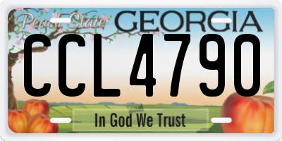 GA license plate CCL4790