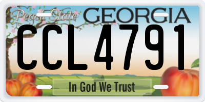 GA license plate CCL4791