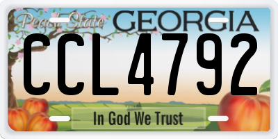 GA license plate CCL4792