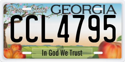 GA license plate CCL4795