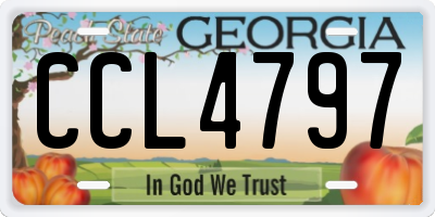 GA license plate CCL4797