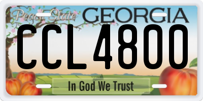 GA license plate CCL4800