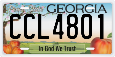 GA license plate CCL4801
