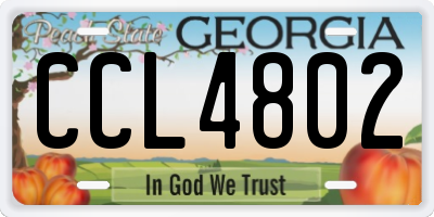 GA license plate CCL4802