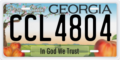 GA license plate CCL4804