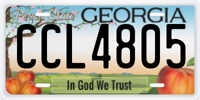 GA license plate CCL4805