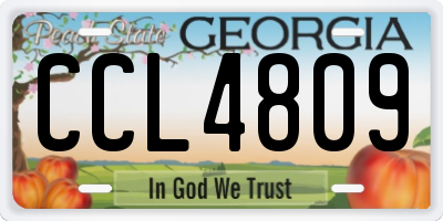 GA license plate CCL4809