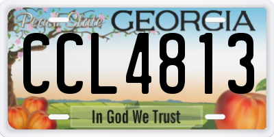 GA license plate CCL4813
