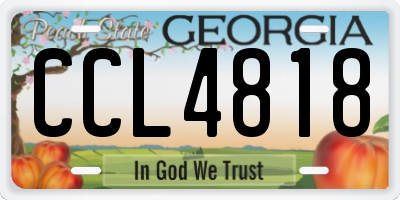 GA license plate CCL4818