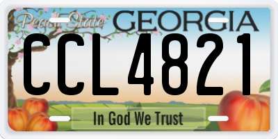 GA license plate CCL4821