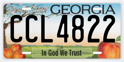 GA license plate CCL4822
