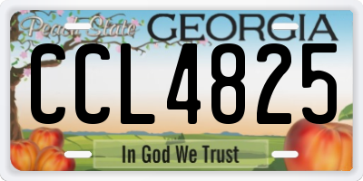 GA license plate CCL4825