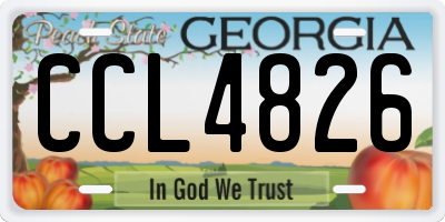 GA license plate CCL4826