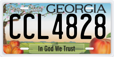 GA license plate CCL4828