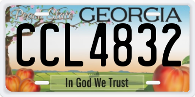 GA license plate CCL4832
