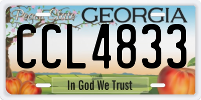 GA license plate CCL4833