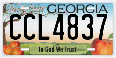 GA license plate CCL4837