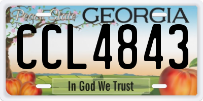 GA license plate CCL4843