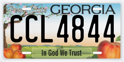 GA license plate CCL4844