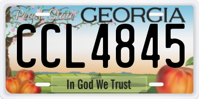 GA license plate CCL4845