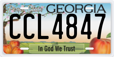 GA license plate CCL4847