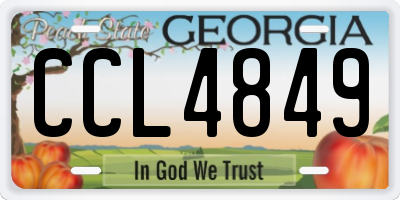 GA license plate CCL4849